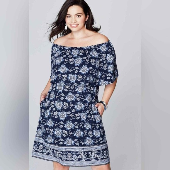 J.Jill Ocean Breeze Tiered Knit Jersey Ruffle Dress Size LARGE Womens - Picture 1 of 7